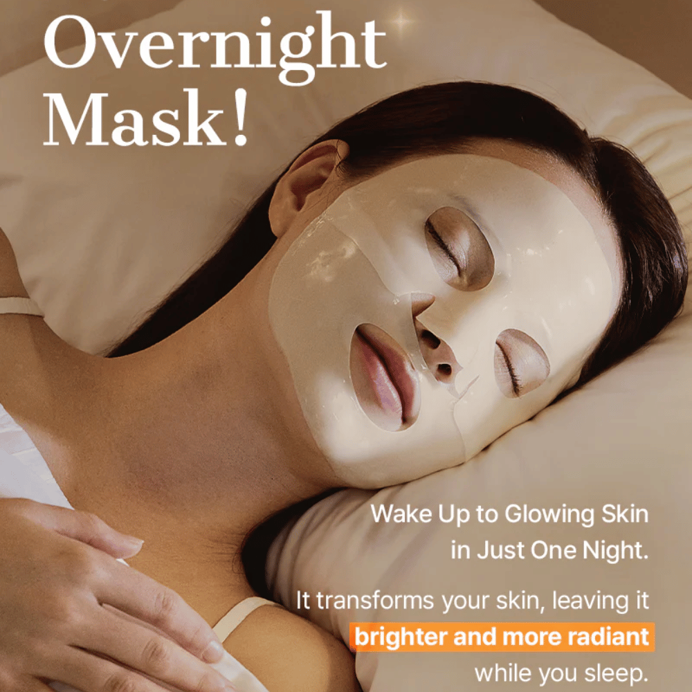 COSRX Alpha-Arbutin Discoloration Care Hydrogel Mask como máscara noturna – máscara hidrogel que proporciona brilho e hidratação intensa, clareando a pele durante a noite.