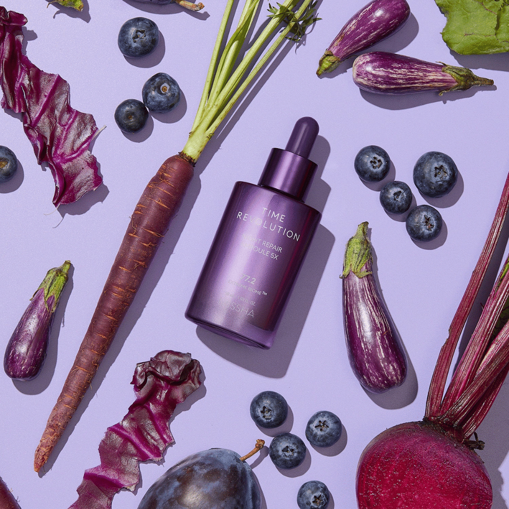 3. MISSHA Time Revolution Night Repair Ampoule 5X – cuidados de pele coreanos com ingredientes fermentados e Extreme Biome Complex