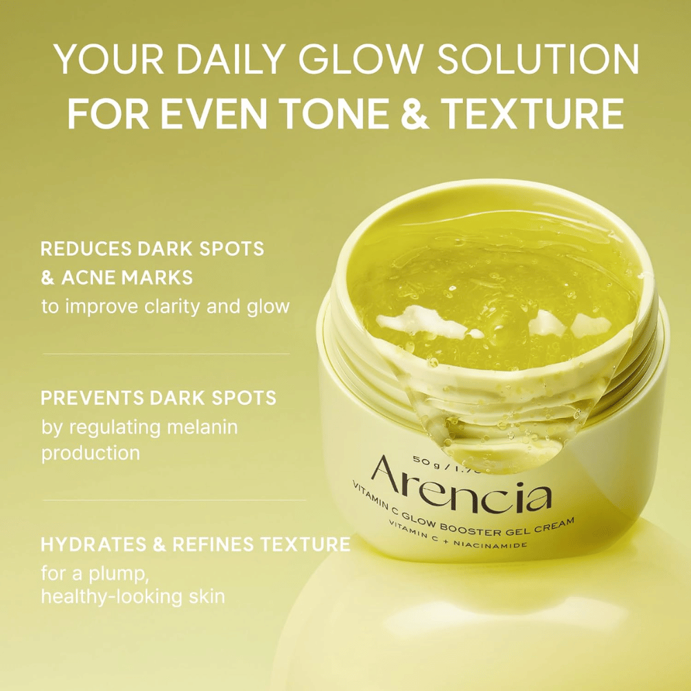 Arencia Vitamin C Glow Booster Gel Cream – gel-creme contra manchas escuras, marcas de acne e tom de pele irregular