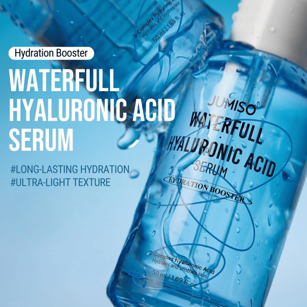 Jumiso Waterfull Hyaluronic Acid Serum – sérum hidratante coreano ultraleve com hidratação duradoura e rápida absorção
