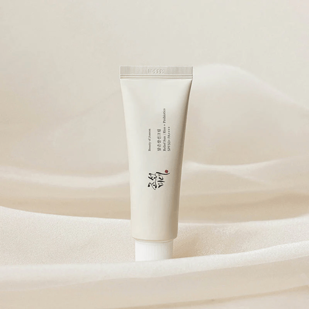 Beauty of Joseon Relief Sun SPF50+ PA++++ 50ml – popular creme solar coreana com textura leve, extrato de arroz e probióticos para todos os tipos de pele.