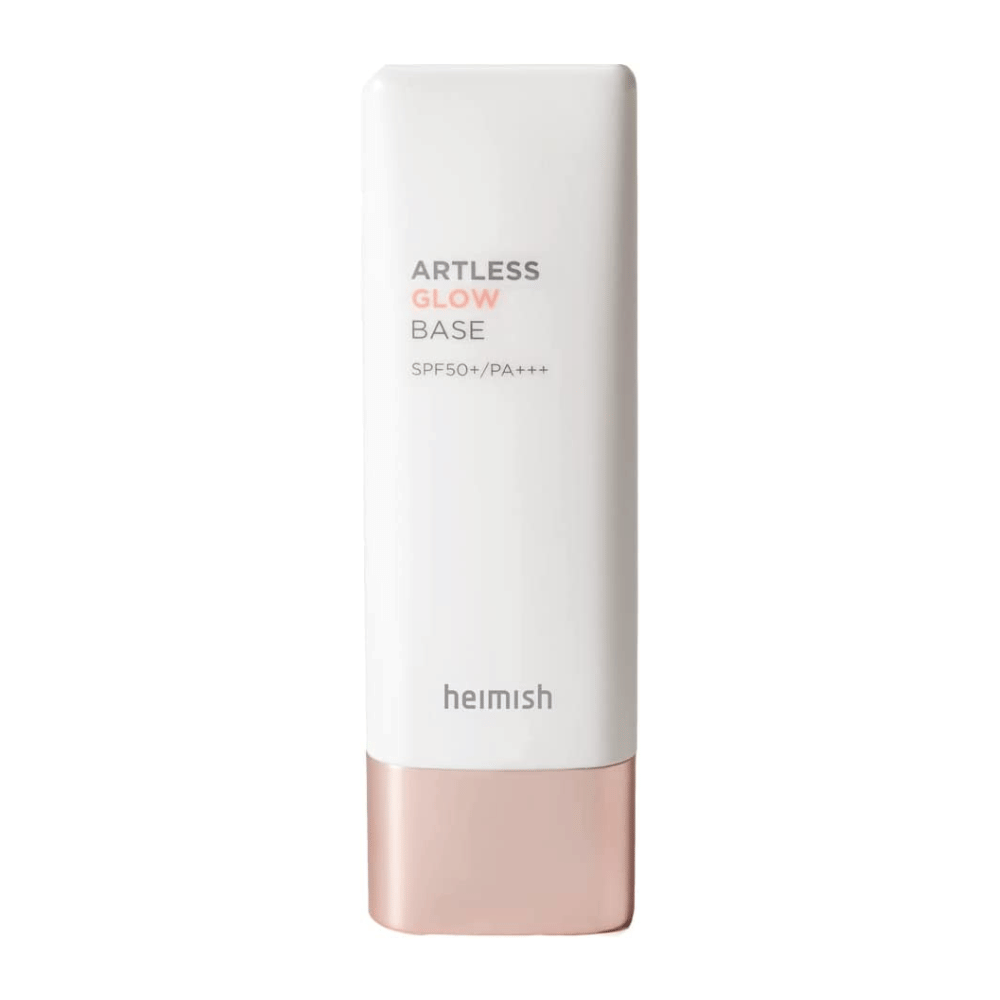 Um tubo brilhante de heimish Artless Glow Base SPF 50+ PA+++ 40ml.