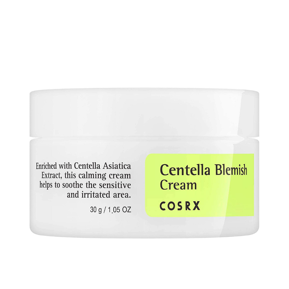 COSRX Centella Blemish Cream 30ml, perfeito para pele propensa a acne.
