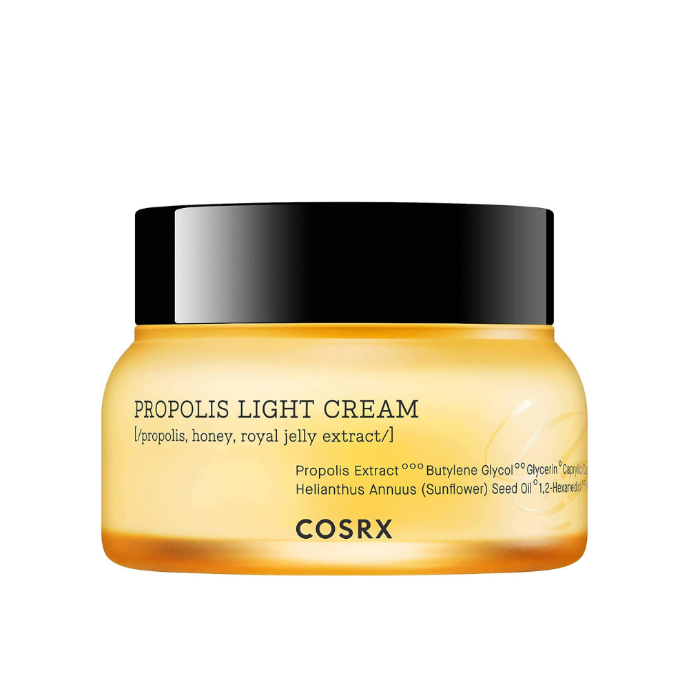 COSRX Full Fit Propolis Light Cream 65ml com complexo de própolis de abelha preta para antioxidantes.