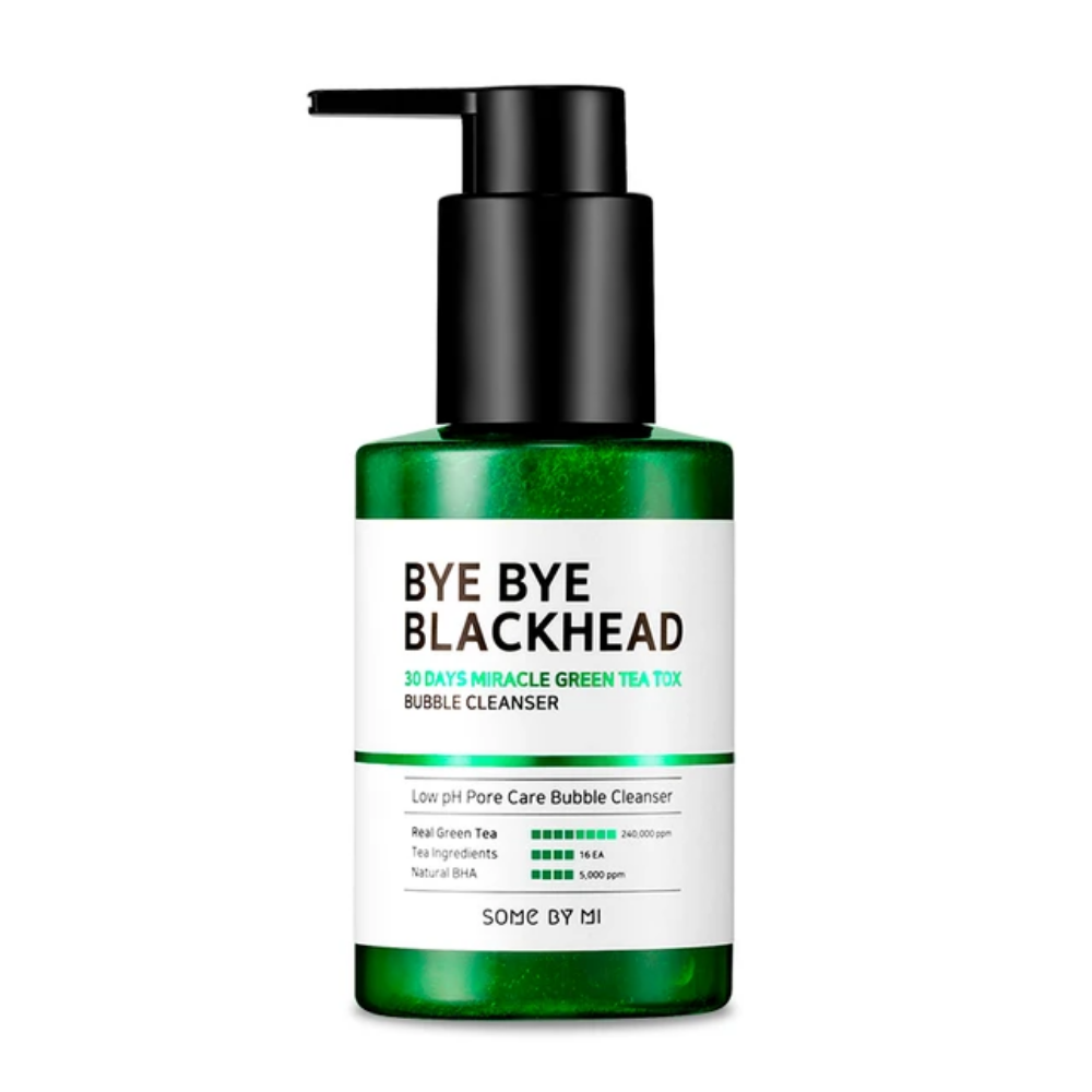 Bye Bye Blackhead 30 Days Miracle Green Tea Tox Bubble Cleanser 120g de SOME BY MI para cuidados com a pele.