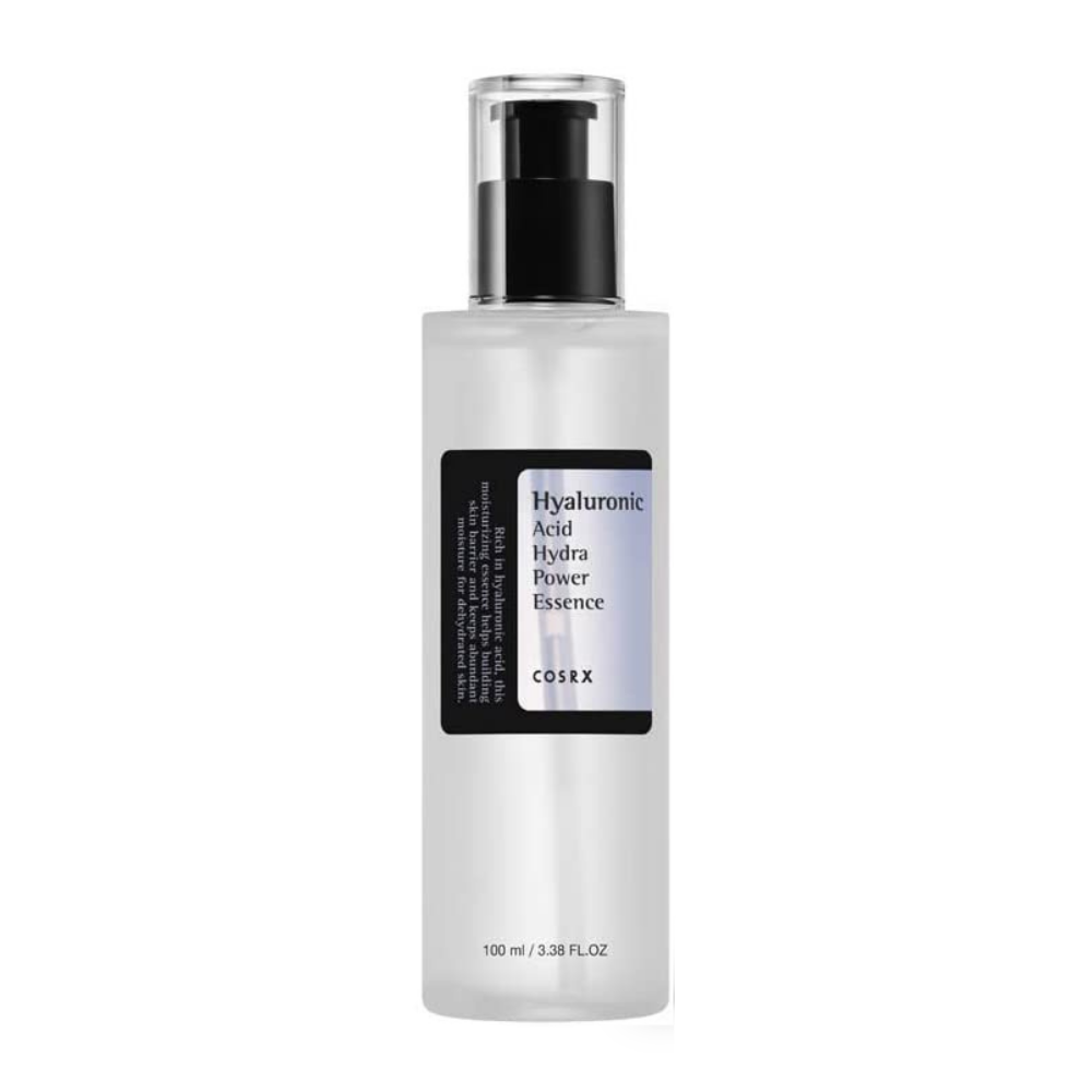 Um COSRX Hyaluronic Acid Hydra Power Essence 100ml com efeitos hidratantes.