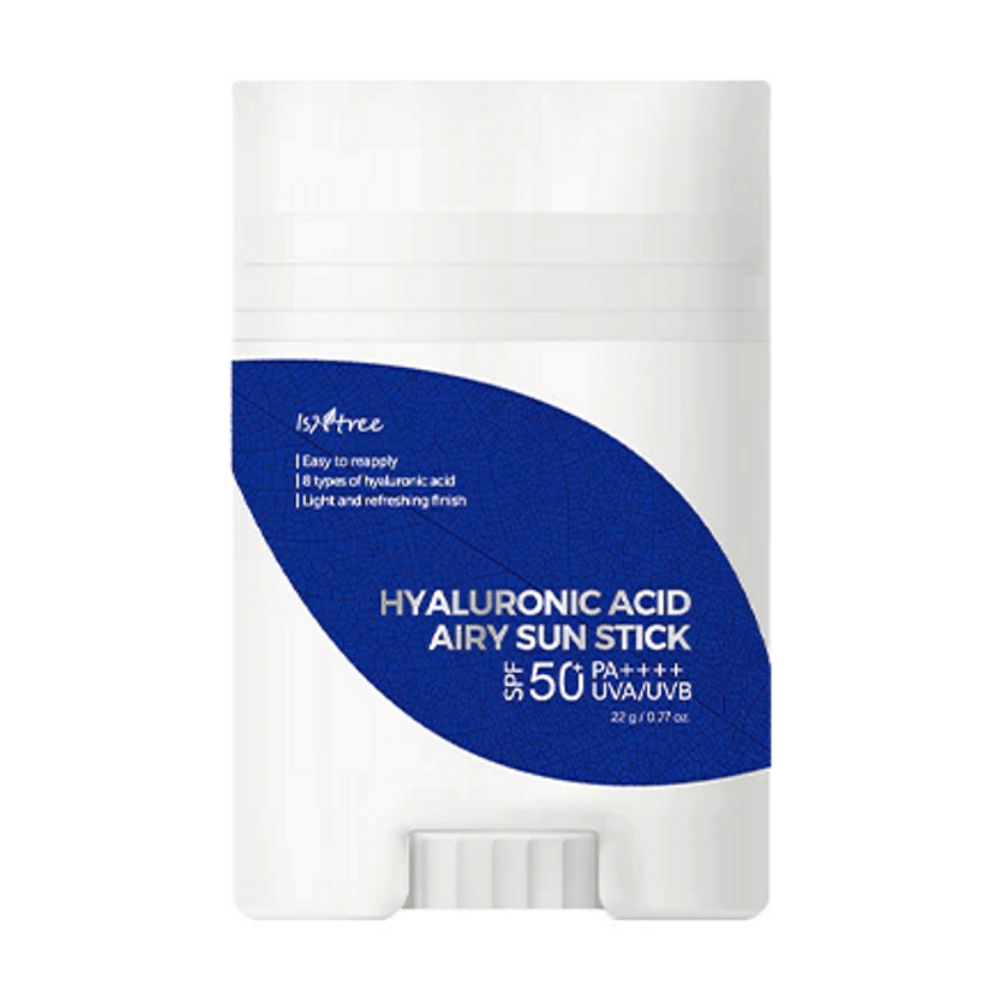 Isntrees Hyaluronic Acid Airy Sun Stick 22g com SPF 50+.